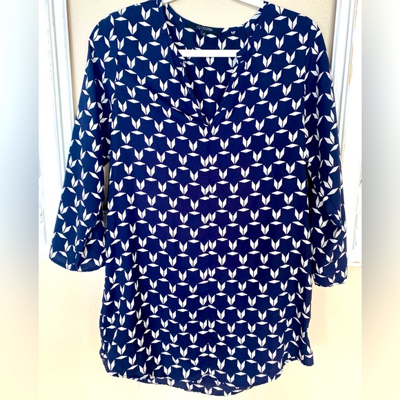 Patterned Blue Tunic - Picture 1 of 3